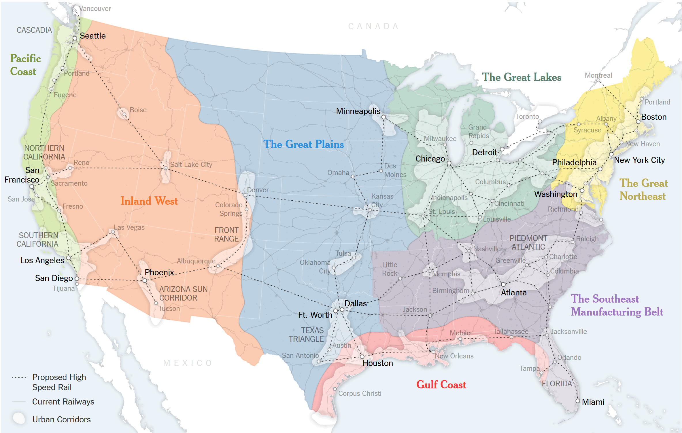 US MegaRegions Map